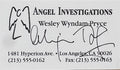 Angel Investigations Business Card Prop — Wesley Wyndam-Pryce, Signed by Alexis Denisof