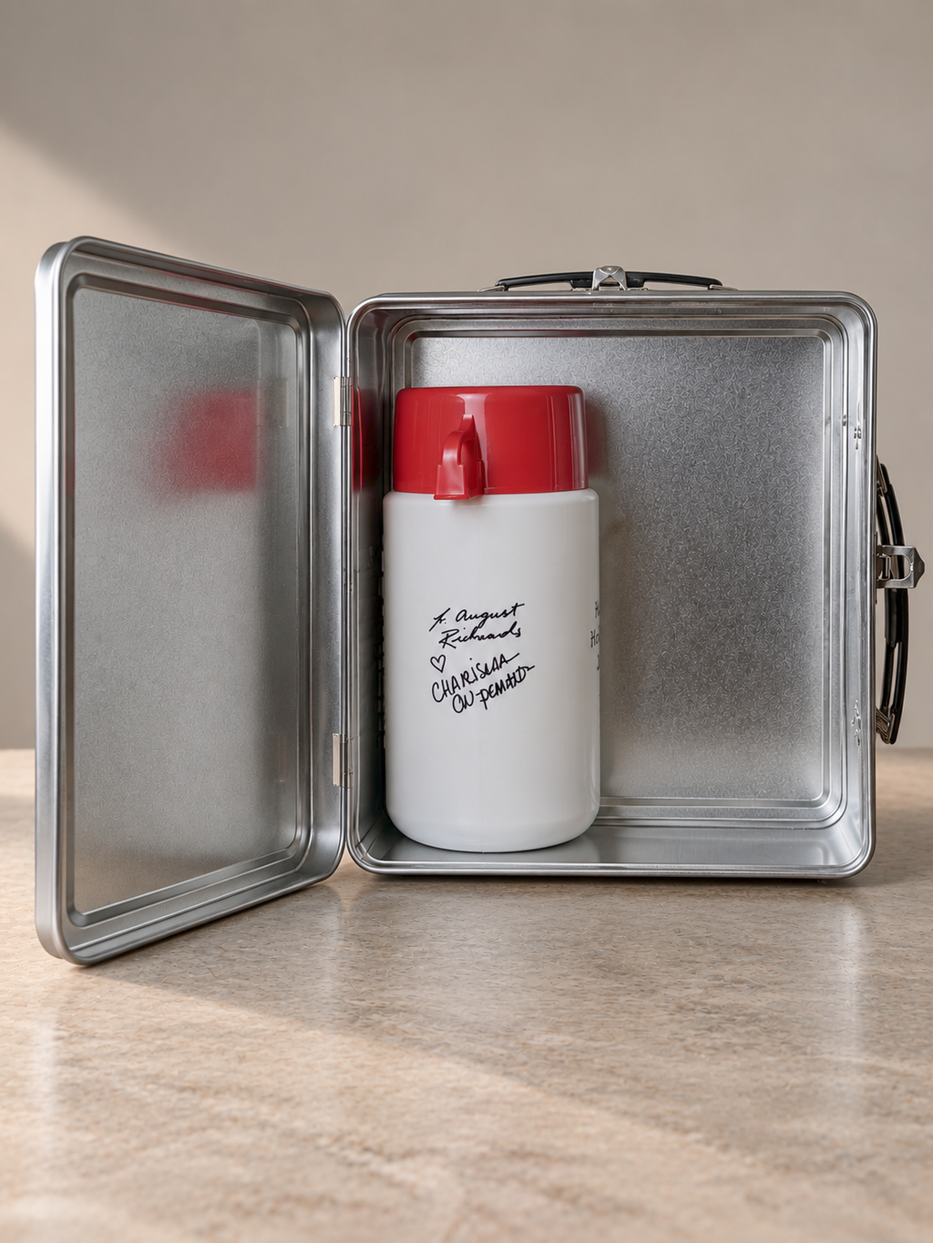Authentic Angel Cast-Signed Lunchbox & Thermos Set — 2001 Holiday Crew Gift